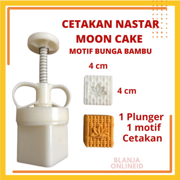 cetakan nastar mooncake pia kue bulan motif bunga bambu 4x4cm