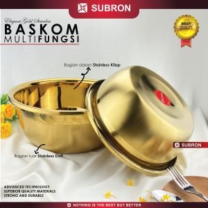 Subron Baskom Stainless Gold Mixing Bowl Multifingsi