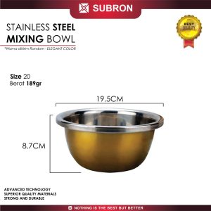 Subron Mixing Bowl 20cm Warna Loyang Cetakan Kue
